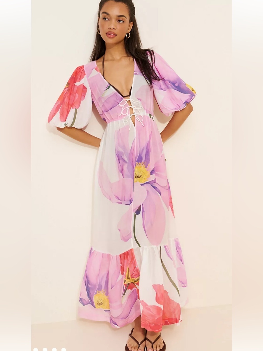 Aureta Floral Puff Sleeve Maxi Dress